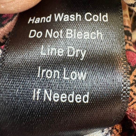 Blu Pepper Dress Womens M Burgundy Cream BOHO Vintage Lace Trim Bell Long Sleeve - Picture 10 of 14